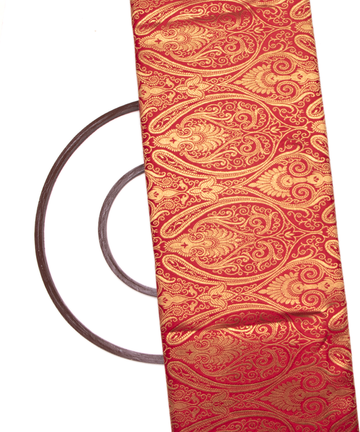 Red Colour Paisley Pattern Banarasi Brocade Silk Fabric